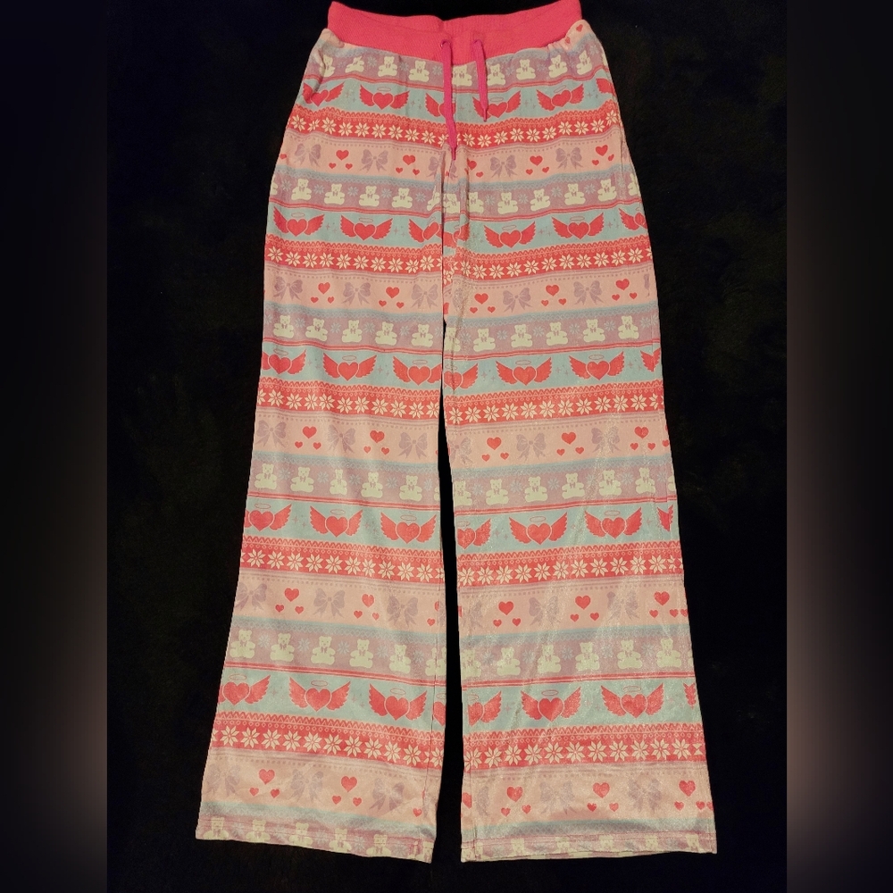 Sugar Thrillz Pink Fair Isle Velour Lounge Pants